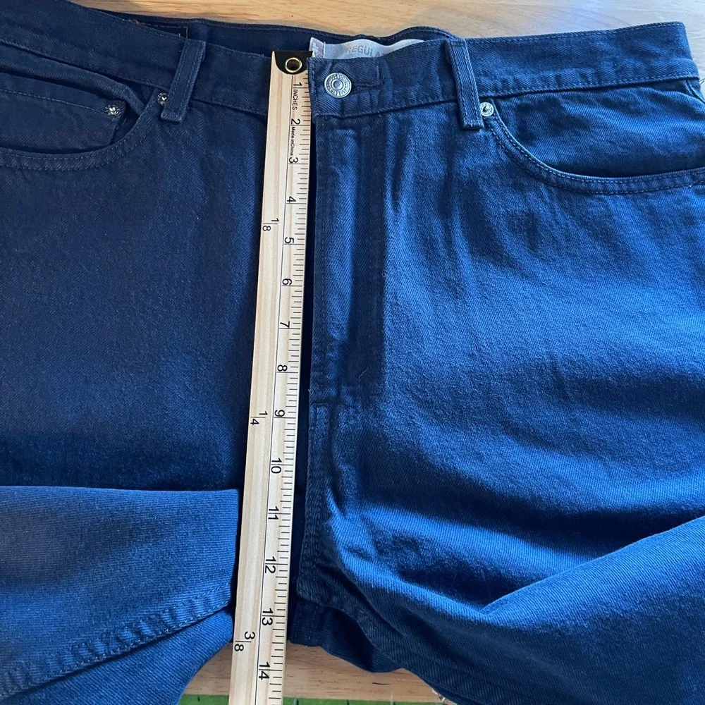 VTG Y2K Levi's 505 Regular Fit‎ 36x30 100% Cotton Dark Wash Denim Blue Jeans Zip